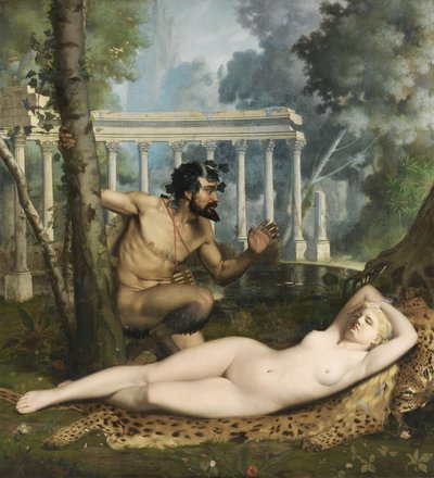 Pan and Venus by Adolphe Alexandre Lesrel